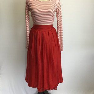 Vintage Silk Skirt W/Lace